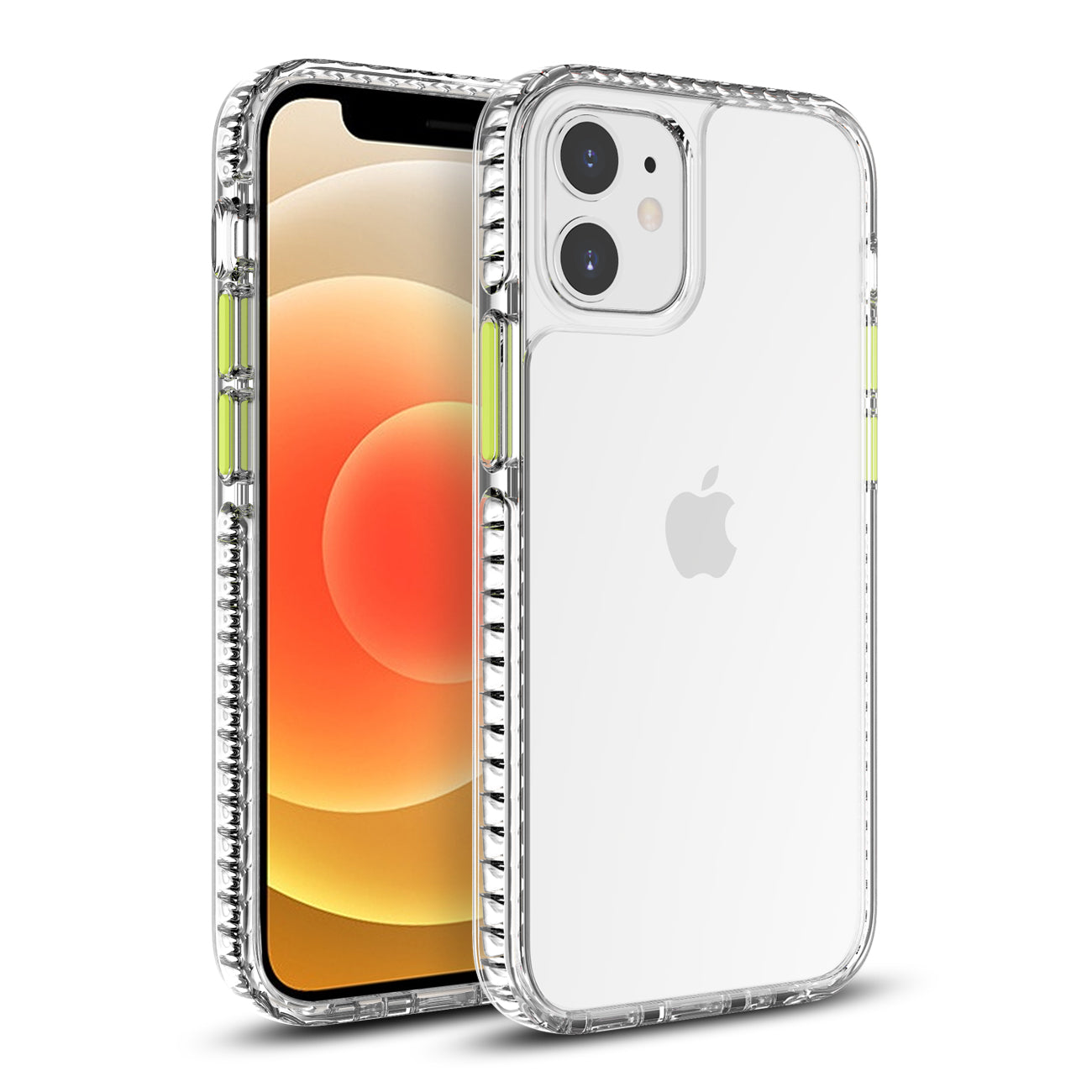 IPHONE 12 MINI Compatible TPU Bumper Shockproof Case With Embedded Coil In BlackAPPLE IPHONE 12 MINI In Clear Yellow - Shockproof Protection by