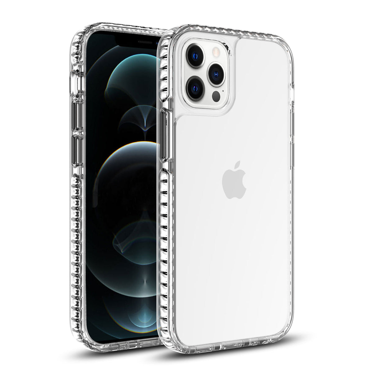 IPHONE 12 Compatible TPU Bumper Shockproof Case With Embedded Coil In BlackAPPLE IPHONE 12/IPHONE 12 PRO In Clear Black - Shockproof Protection by