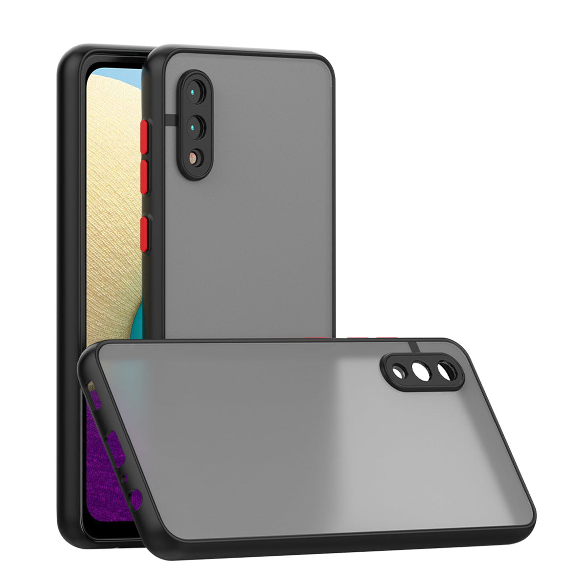 Camera Protection Translucent Case For Samsung Galaxy A20 /M02 In Black - Heavy Duty & Reliable
