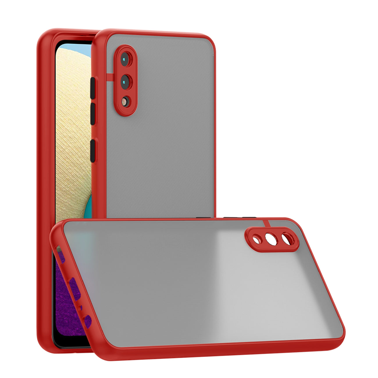 Camera Protection Translucent Case For Samsung Galaxy A20 /M02 In Red - Ultra-Slim & Reliable