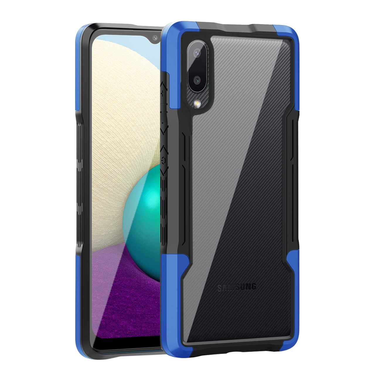 Shockproof Excellent Grip with Silky Feeling for Samsung Galaxy A20 /M02 In Blue - Durable & Reliable