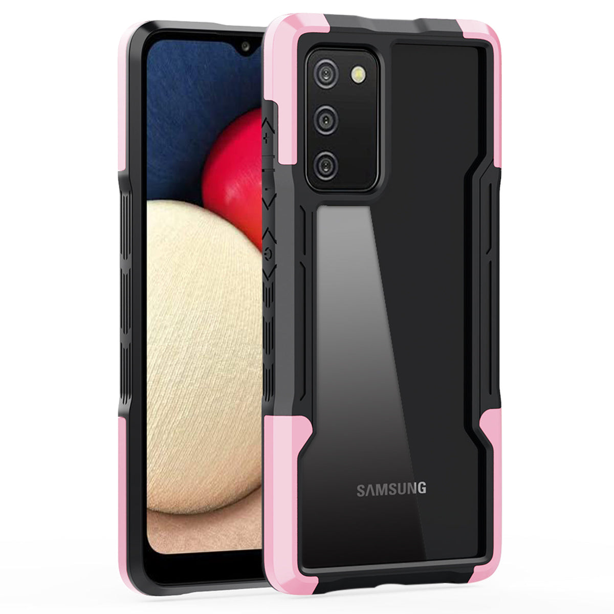 Shockproof Excellent Grip with Silky Feeling for Samsung Galaxy A02S In Pink - Heavy Duty & Reliable