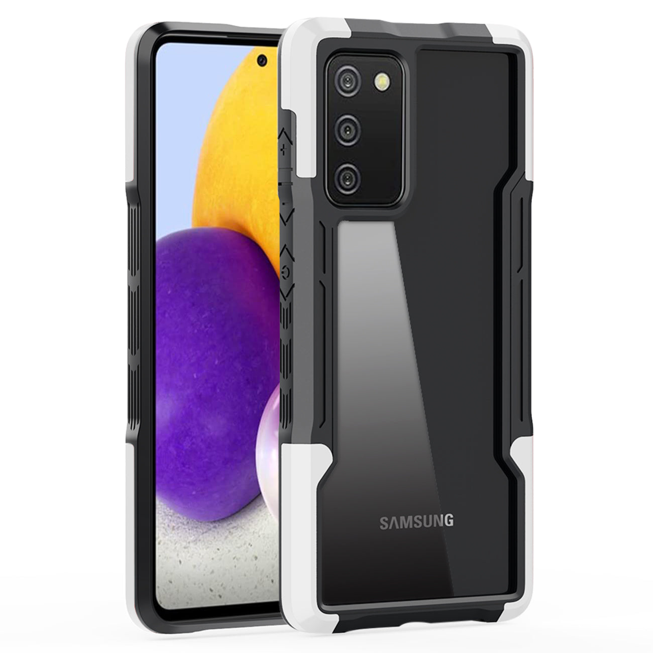 Shockproof Excellent Grip with Silky Feeling for Samsung Galaxy A02S In White - Shockproof & Reliable