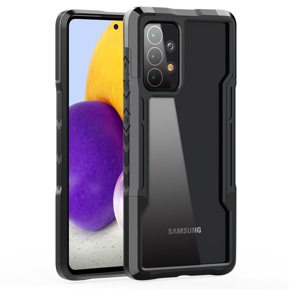 Shockproof Excellent Grip with Silky Feeling for Samsung Galaxy A72 5G In Black - Shockproof & Reliable