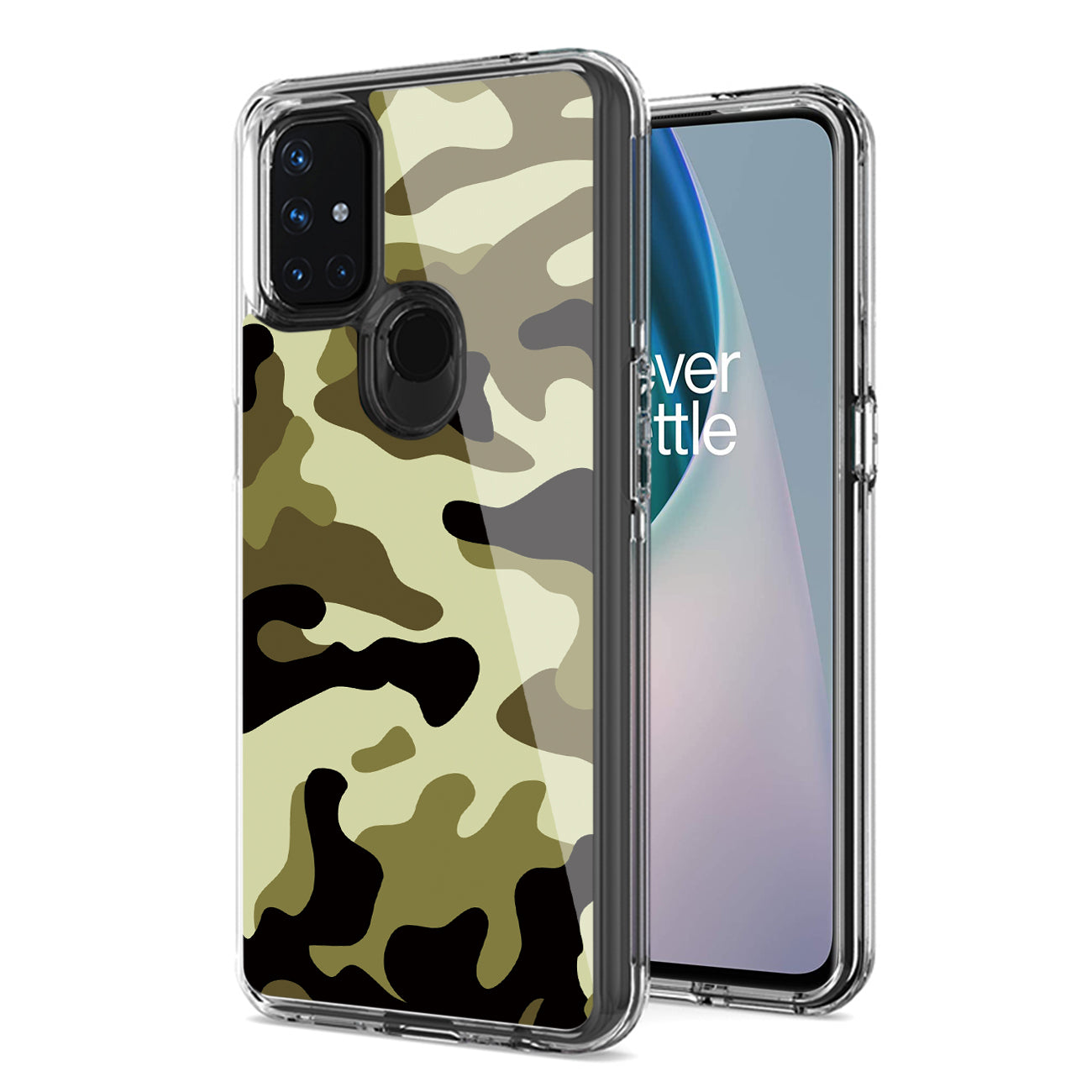 Camouflage Dual Layer Hybrid Hard Plastic and Soft TPU Rubber Case Cover for ONEPLUS NORD N10 5G In Green - Premium & Reliable