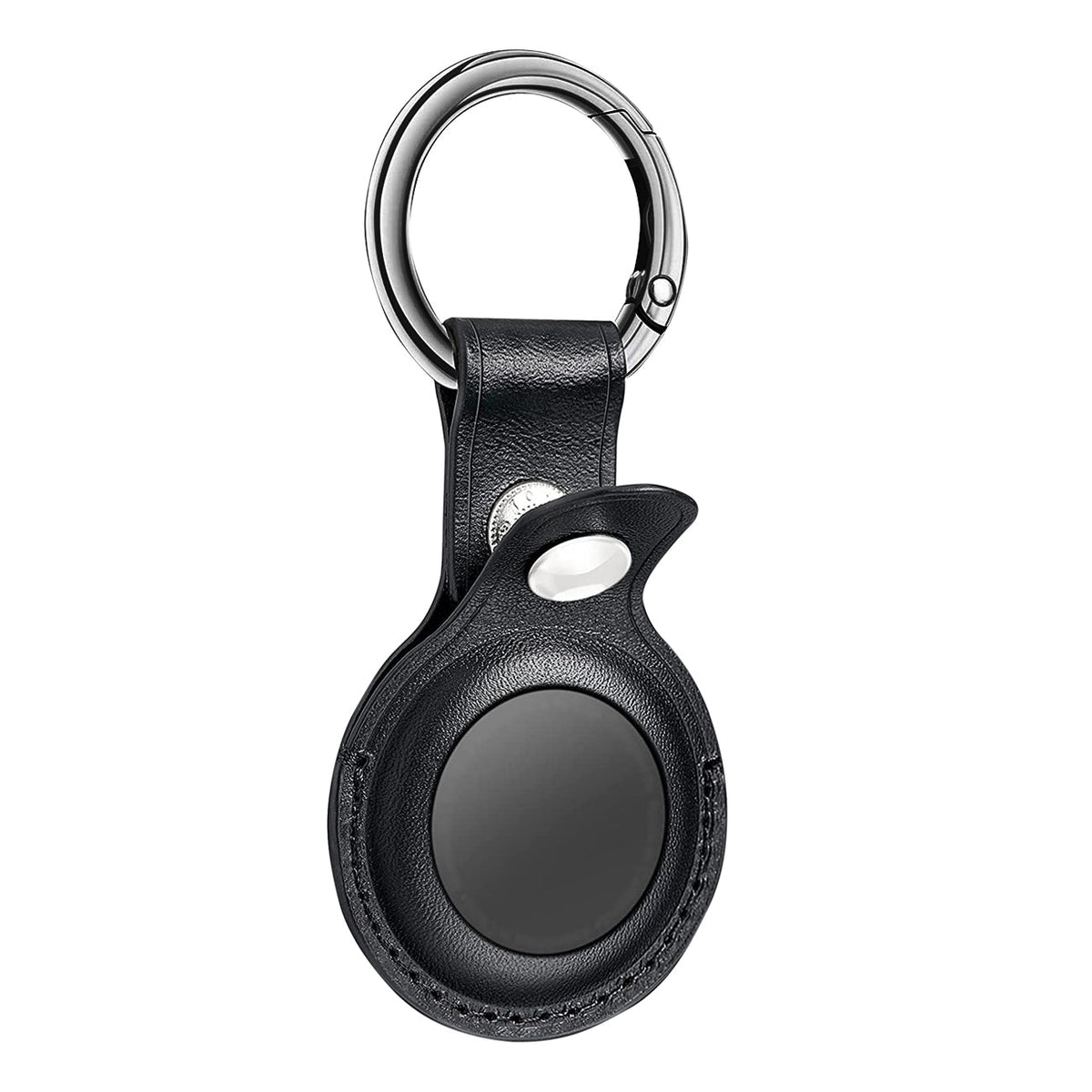 Leather Protective Case for Apple AirTag In Black - Crystal Clear & Reliable