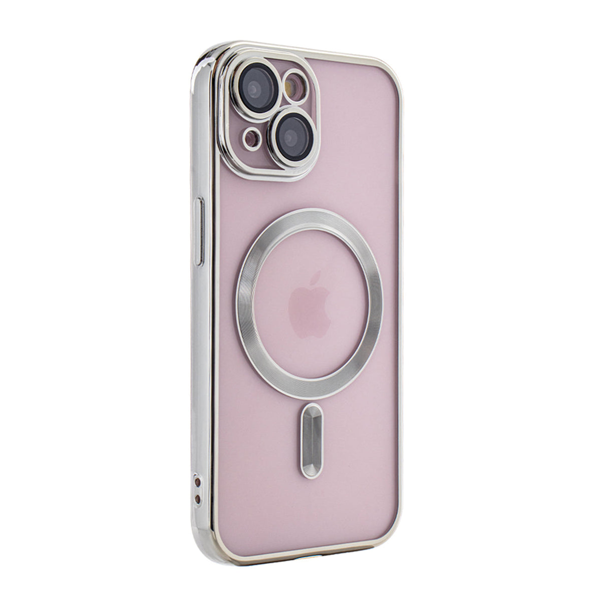 iPhone 15 Compatible Magnetic Wireless Charging TPU Bumper Case For iPhone 15 In Silver - Durable Protection by