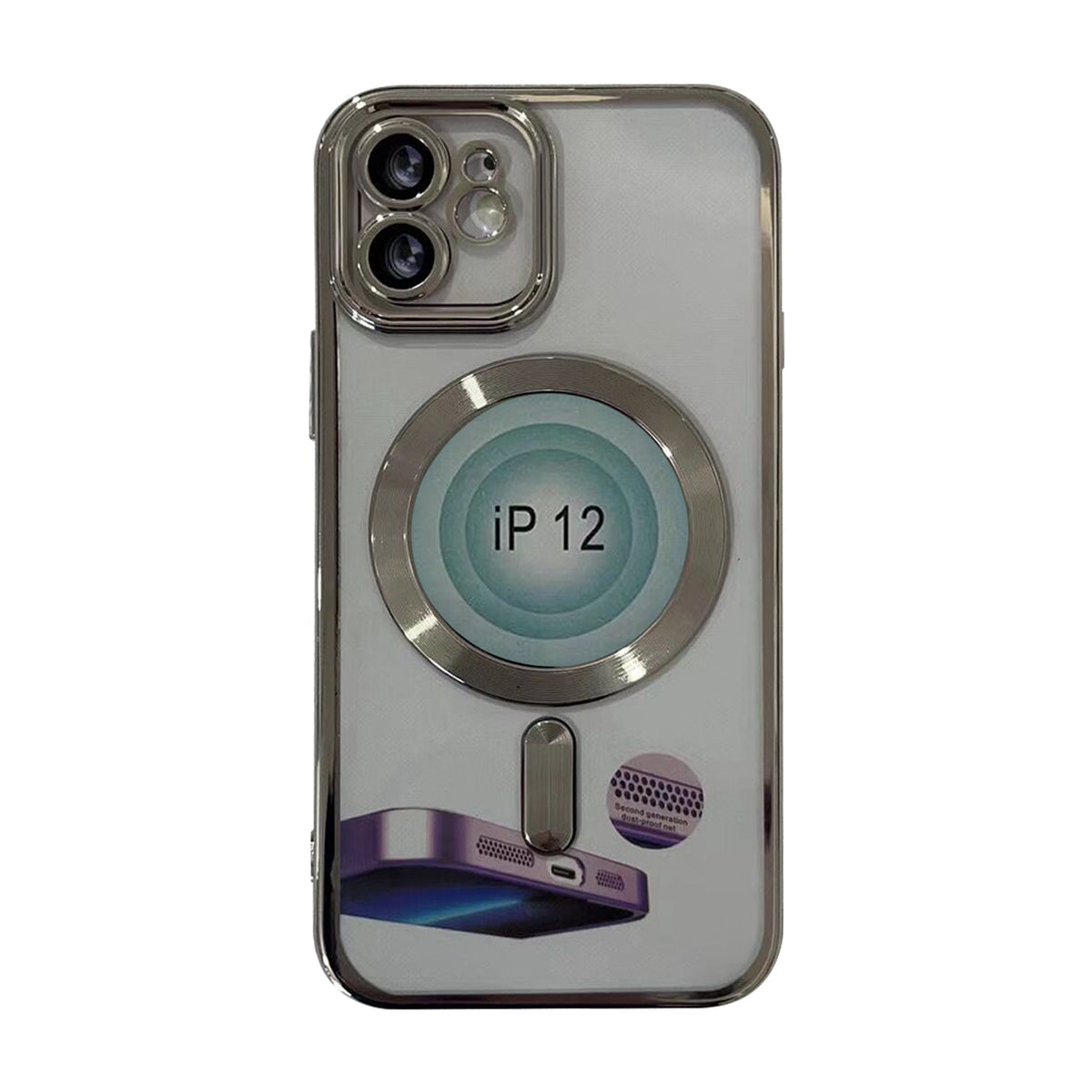 iPhone 14 Plus Compatible Magnetic Wireless Charging TPU Bumper Case For iPhone 14 Plus In Silver - Ultra-Slim Protection by
