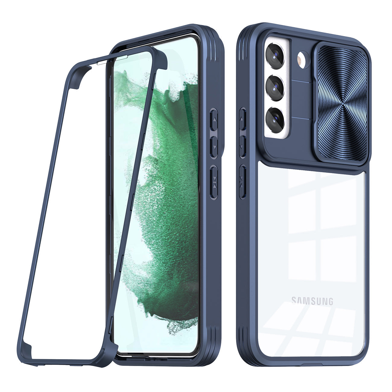 Full Protection With Mobile Phone Protective Film Slide Camera Lens Phone Case For Samsung Galaxy S 22 In Navy - Premium & Reliable