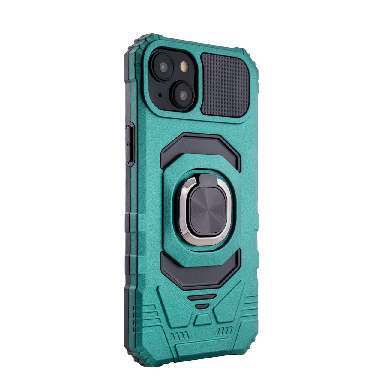 iPhone 15 PLUS Compatible Kickstand Ring Holder TPU Shockproof Case for iPhone 15 PLUS in Green - Premium Protection by