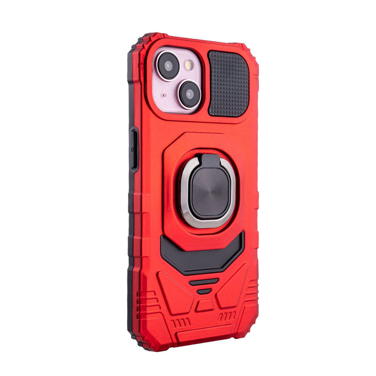 iPhone 15 Compatible Kickstand Ring Holder TPU Shockproof Case for iPhone 15 in Red - Shockproof Protection by