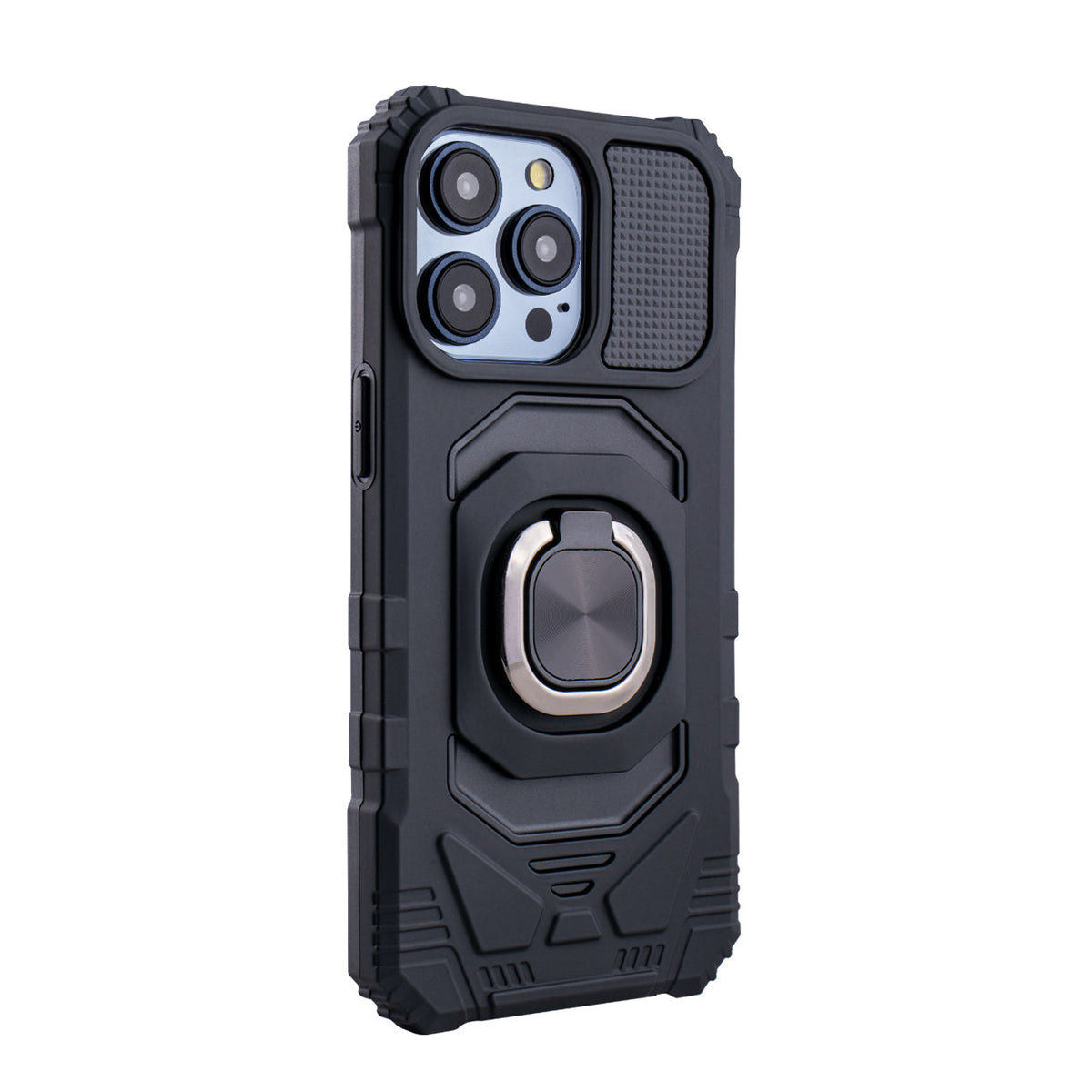 iPhone 15 Compatible Kickstand Ring Holder TPU Shockproof Case for iPhone 15 PRO MAX in Black - Premium Protection by