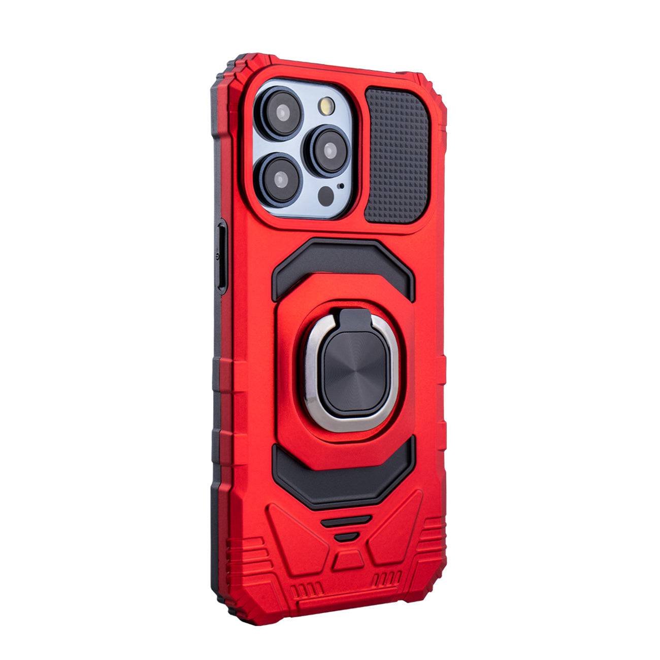 iPhone 15 Compatible Kickstand Ring Holder TPU Shockproof Case for iPhone 15 PRO MAX in RED - Durable Protection by
