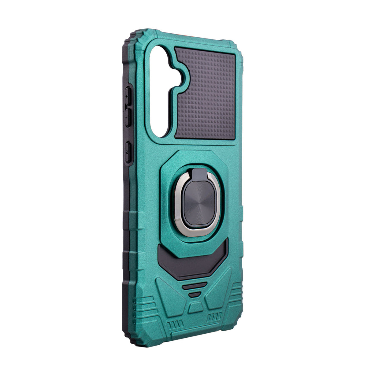 Kickstand Ring Holder TPU Shockproof Case for Samsung Galaxy A55 in Green - Crystal Clear & Reliable