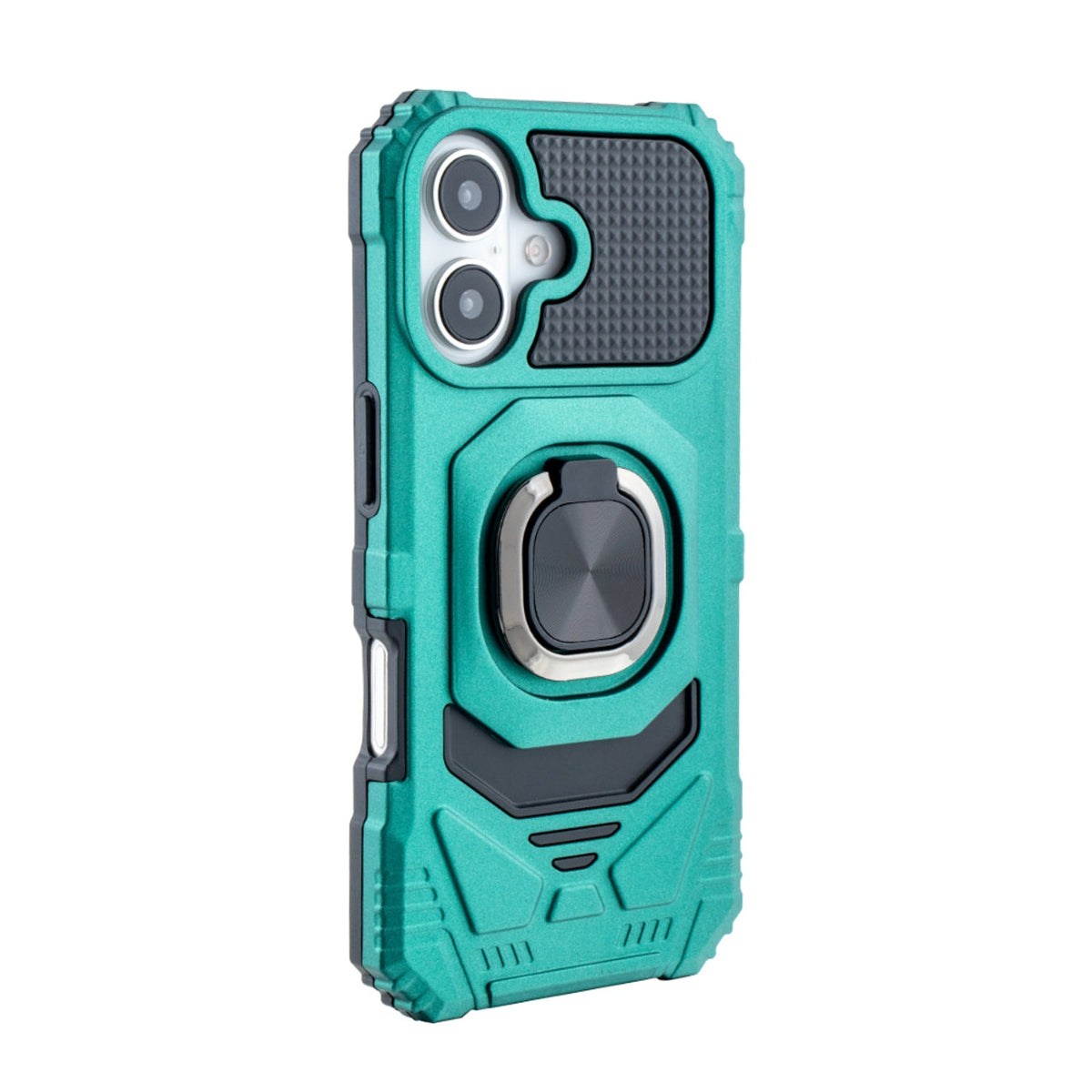 IPHONE 16 Compatible Kickstand Ring Holder TPU Shockproof Case for IPHONE 16 in Green - Ultra-Slim Protection by