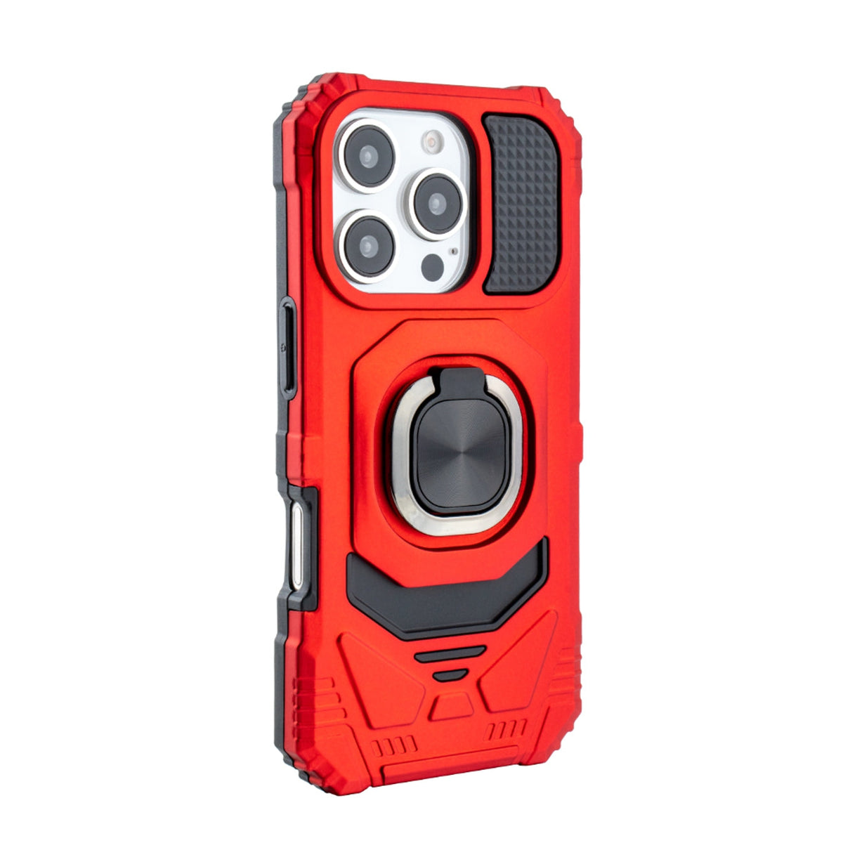 iPhone 16 PRO Compatible Kickstand Ring Holder TPU Shockproof Case for iPhone 16 PRO in Red - Ultra-Slim Protection by