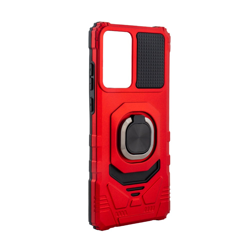 Kickstand Ring Holder TPU Shockproof Case for Motorola Moto G Stylus 5G (2024) in RED - Ultra-Slim & Reliable