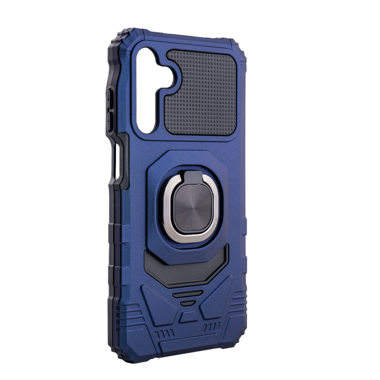 Kickstand Ring Holder TPU Shockproof Case for Samsung Galaxy A15 in Blue - Crystal Clear & Reliable