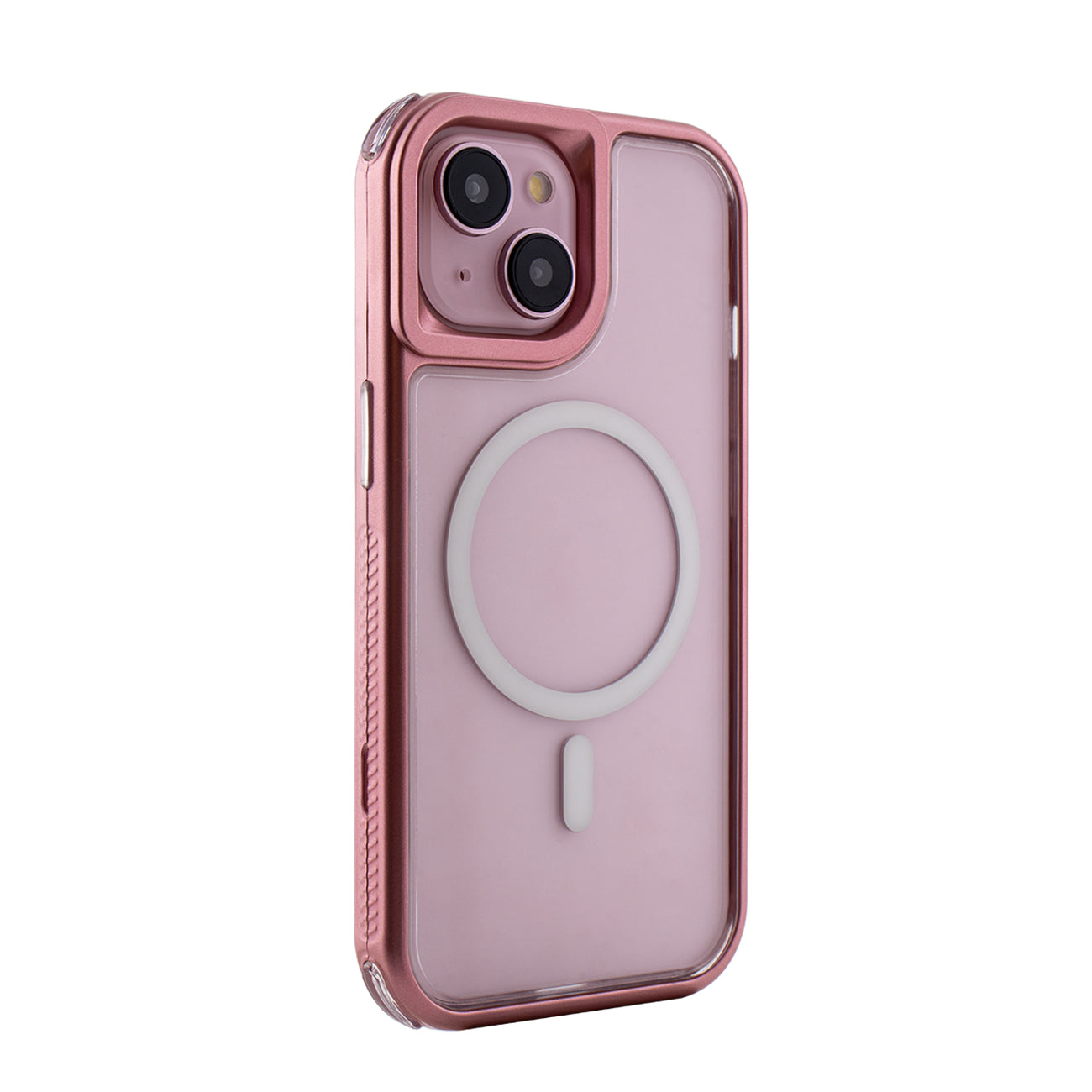 iPhone 15 Compatible Heavy Duty 3-in-1 Hybrid Shockproof Anti-Fall Protective Magnetic Case for iPhone 15 in Pink - Premium Protection by