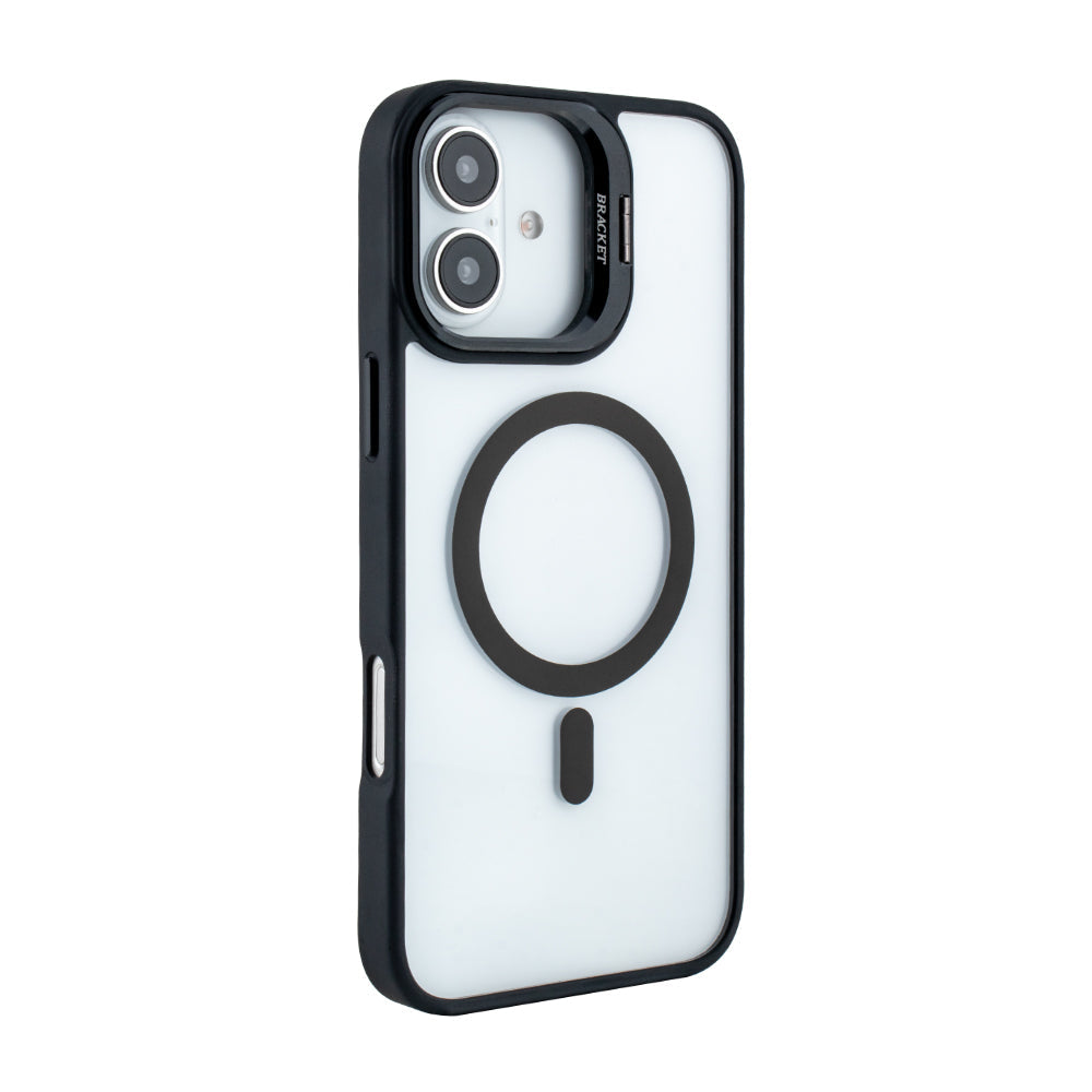 iPhone 16 Plus Compatible Magnetic Phone Case (Black) with Built-in Invisible Kickstand Compatible with iPhone 16 Plus - Heavy Duty Protection by