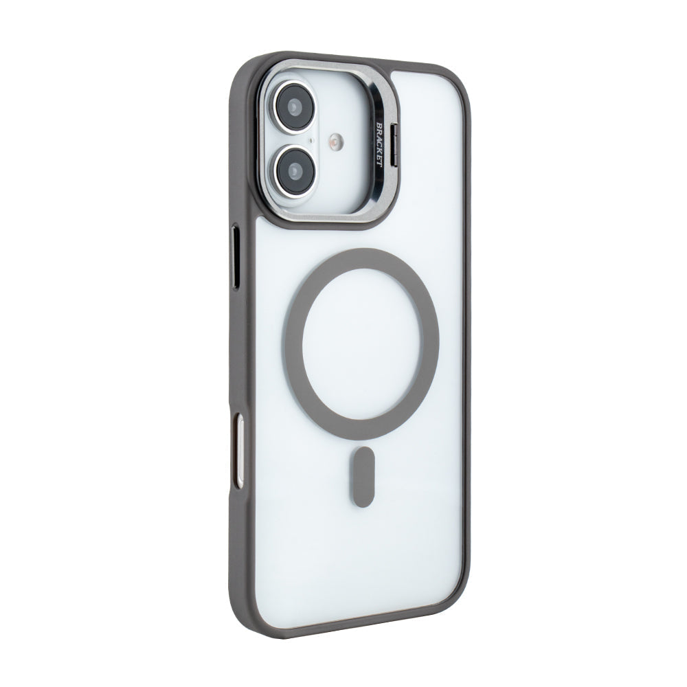 iPhone 16 Plus Compatible Magnetic Phone Case (Grey) with Built-in Invisible Kickstand Compatible with iPhone 16 Plus - Crystal Clear Protection by