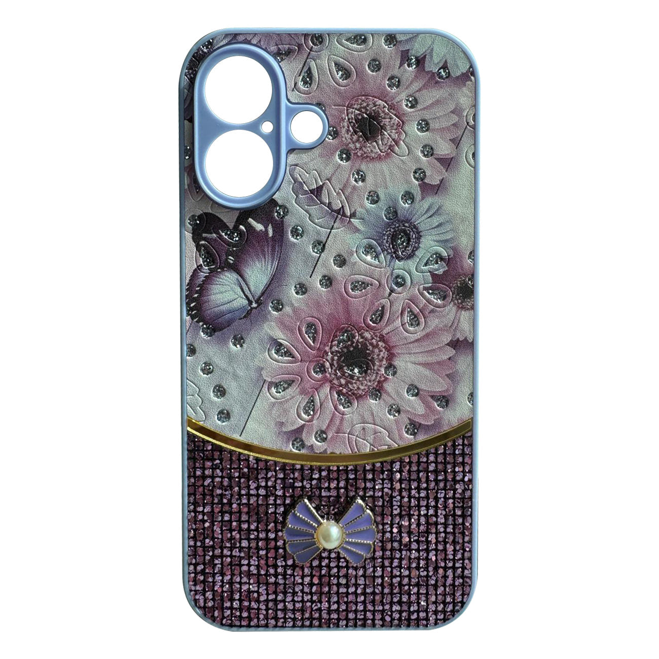 iPhone 16 Compatible Sparkle Glitter Bling Phone Case in Purple With Colorful Cover For iPhone 16 - Durable Protection by