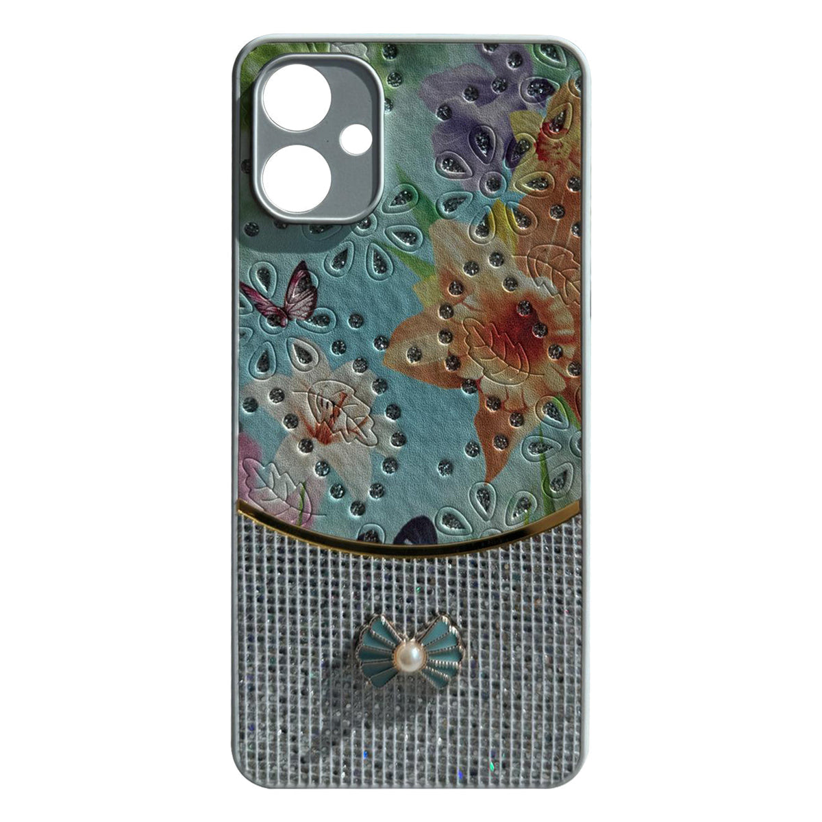Sparkle Glitter Bling Phone Case in White With Colorful Cover For Galaxy A06 - Heavy Duty & Reliable