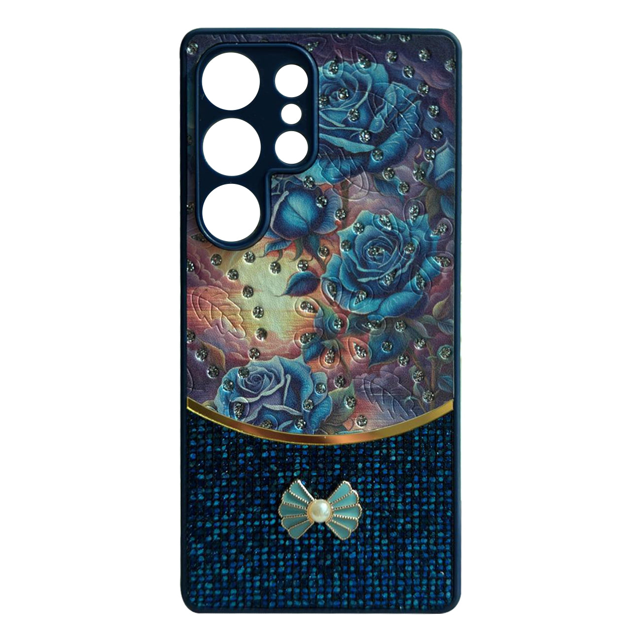 Sparkle Glitter Bling Phone Case in Navy With Colorful Cover For Galaxy S25 Ultra - Durable & Reliable