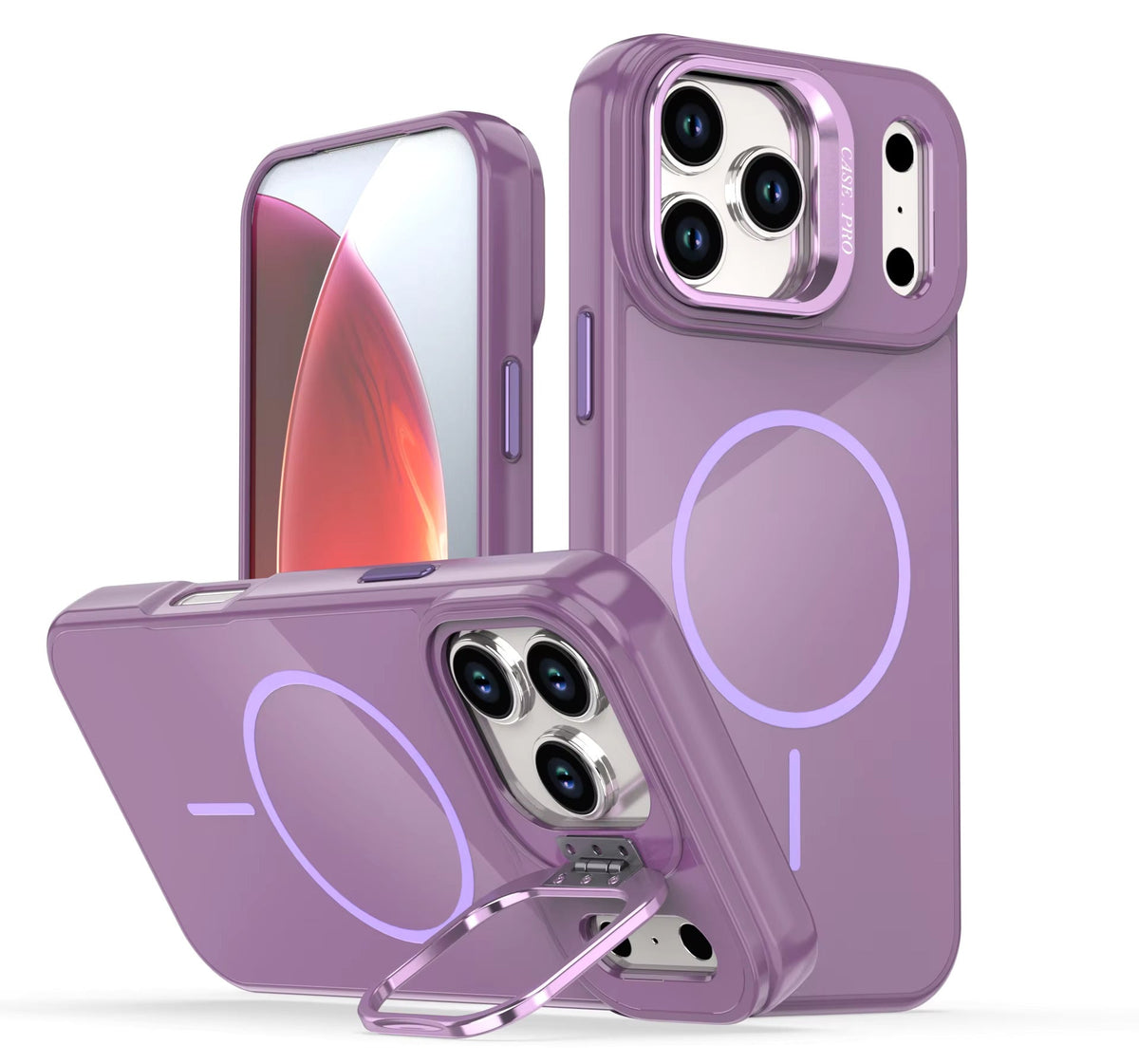 IPHONE 17 PRO Compatible Built-in Stash Stand, Shockproof, Sturdy, Compatible with MagSafe Protection Stylish Cover, Compatible with IPHONE 17 PRO, PC76-IPH17PROPP - Ultra-Slim Protection by