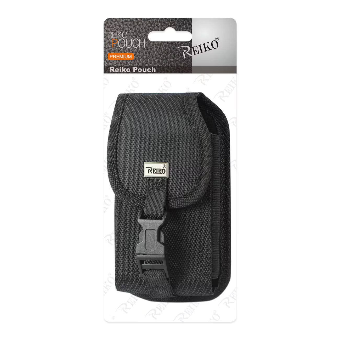 Vertical Rugged Pouch With Buckle Clip In Black (6.4X3.5X0.7 Inches) - Durable & Reliable