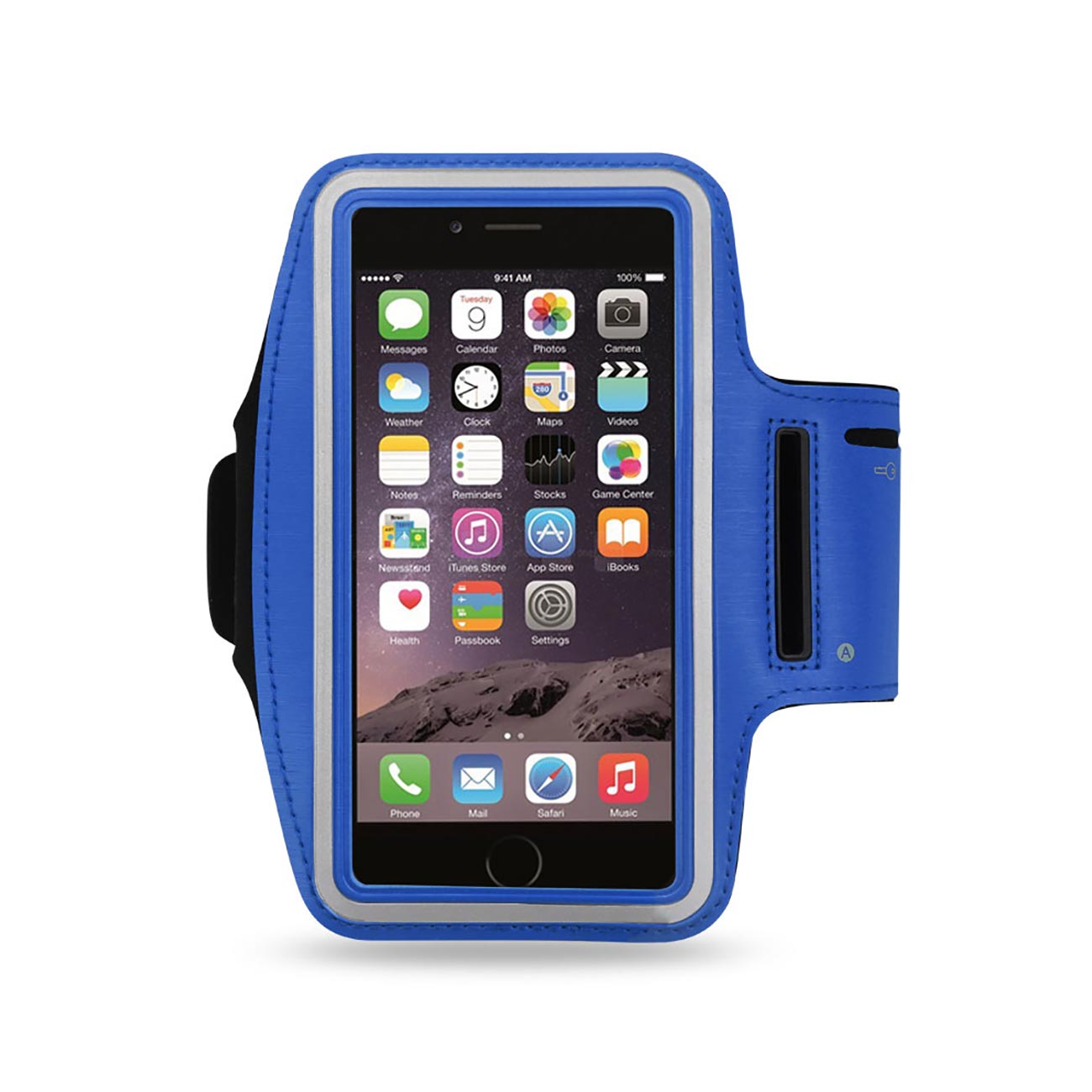 RUNNING ARMBAND WITH TOUCH SCREEN CASE 5.4X2.65X0.35 INCHES IN NAVY SAB01-UNI47NV - Ultra-Slim & Reliable