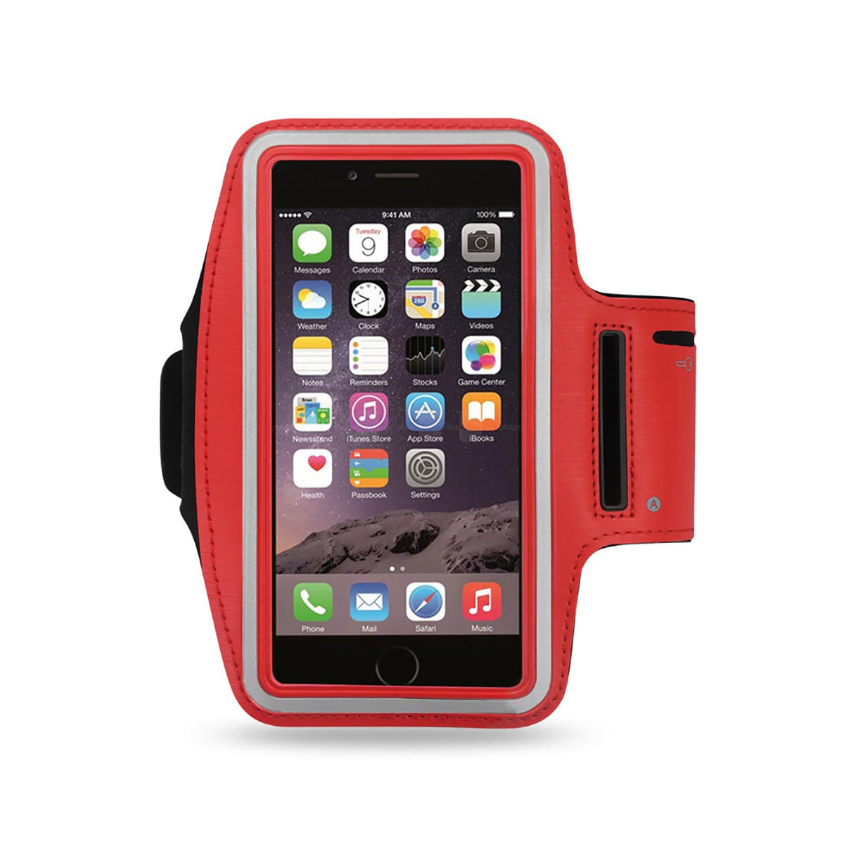 RUNNING ARMBAND WITH TOUCH SCREEN CASE 6X3X0.75 INCHES IN RED SAB01-UNI55RD - Durable & Reliable