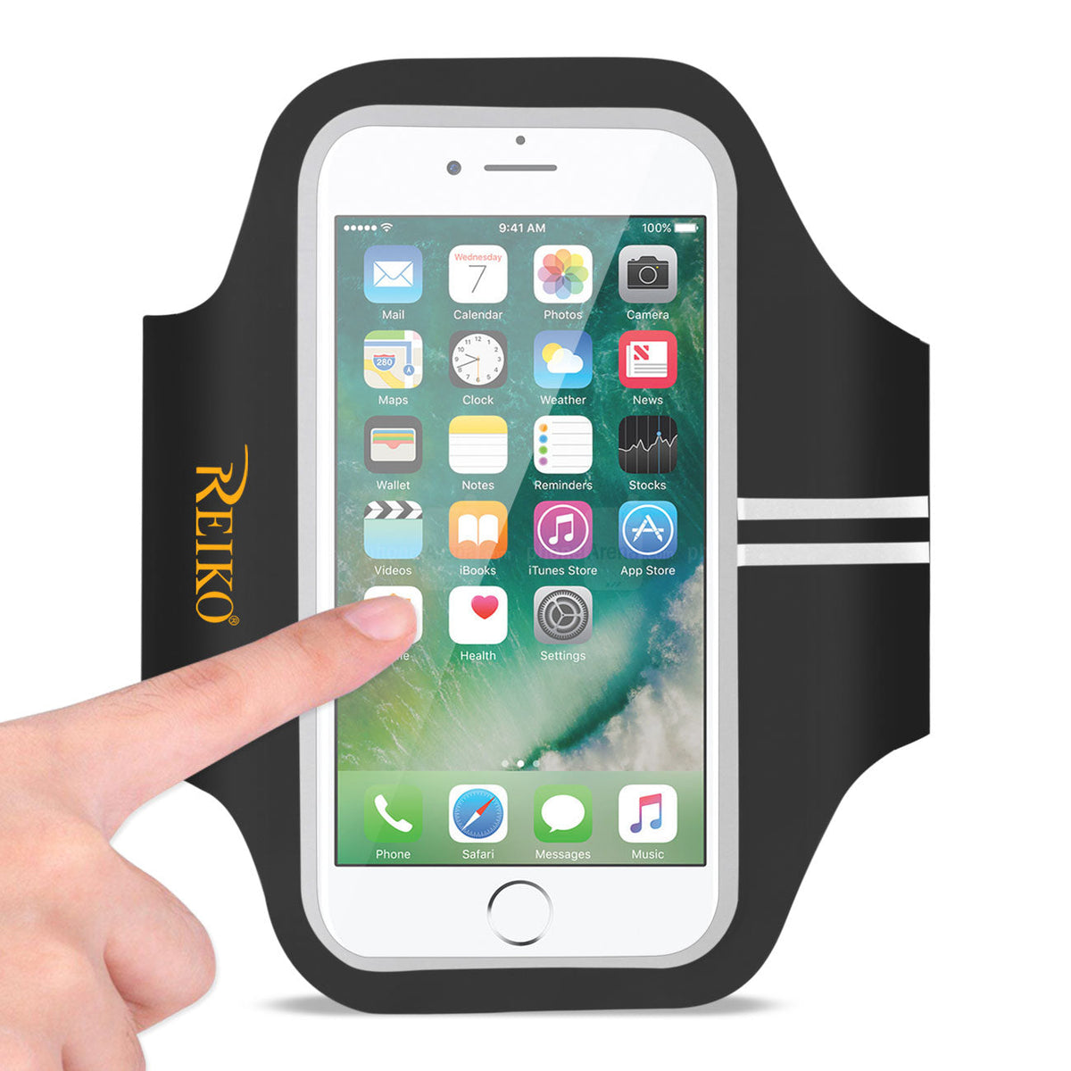 RUNNING SPORTS ARMBAND FOR 5 INCHES DEVICE IN BLACK (5x5 INCHES) SAB03-UNI50BK - Crystal Clear & Reliable