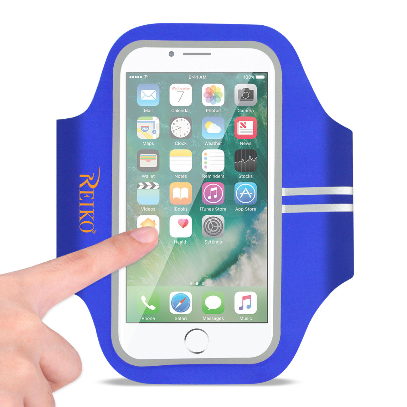 RUNNING SPORTS ARMBAND FOR 5 INCHES DEVICE IN BLUE (5x5 INCHES) SAB03-UNI50BL - Durable & Reliable