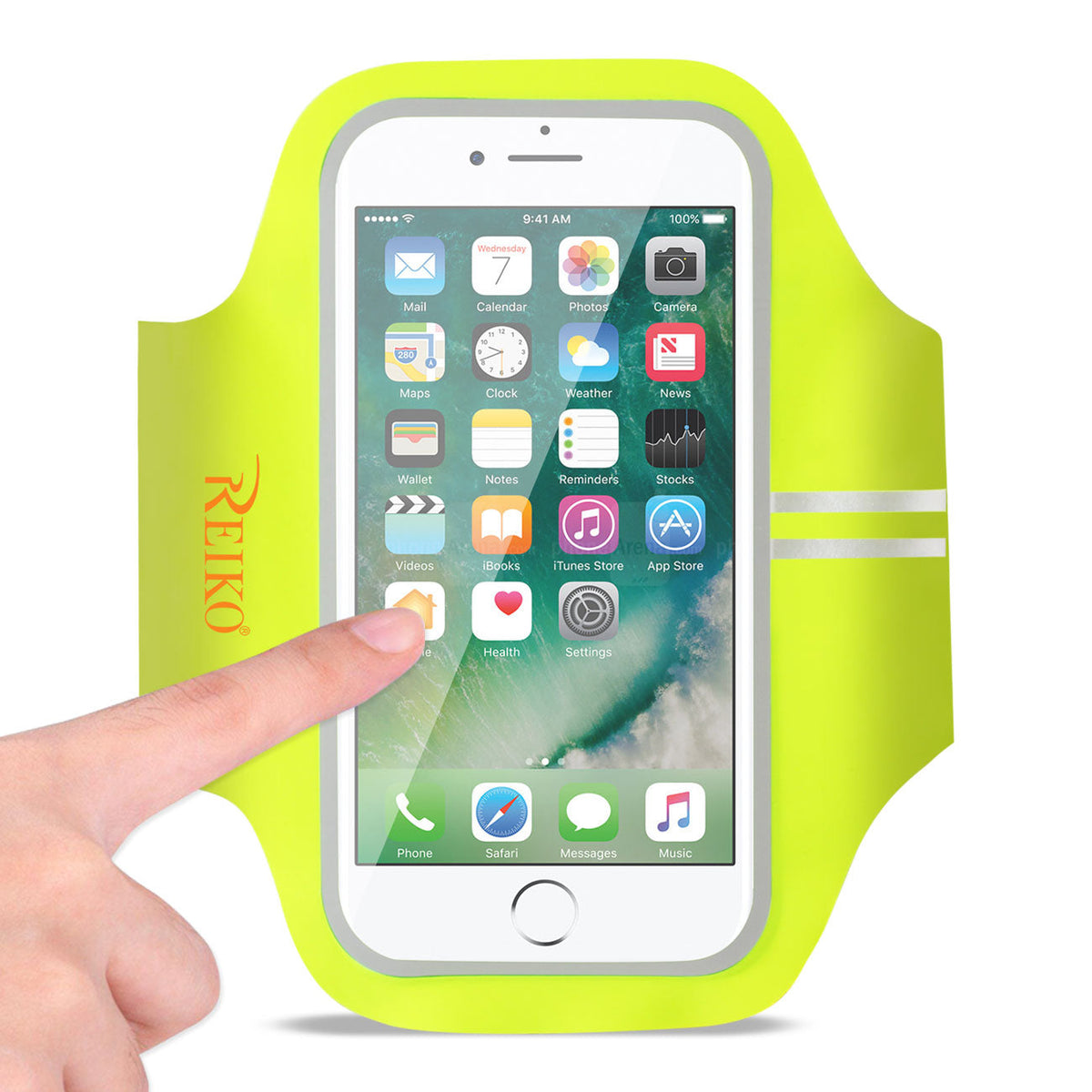 RUNNING SPORTS ARMBAND FOR 5 INCHES DEVICE IN GREEN (5x5 INCHES) SAB03-UNI50GR - Heavy Duty & Reliable