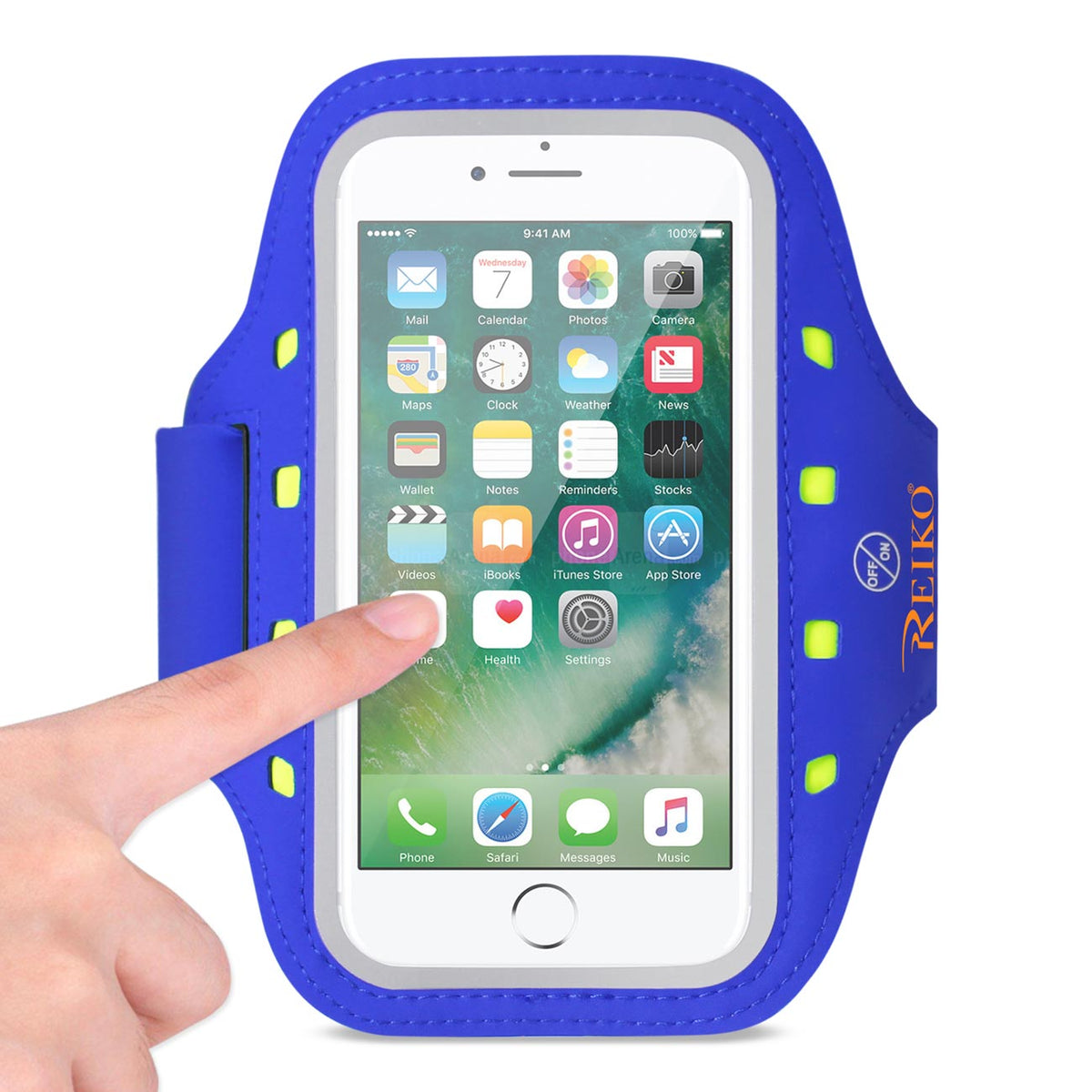 RUNNING SPORTS ARMBAND FOR 5 INCHES DEVICE WITH LED IN BLUE (5x5 INCHES)SAB05-UNI50BL - Durable & Reliable