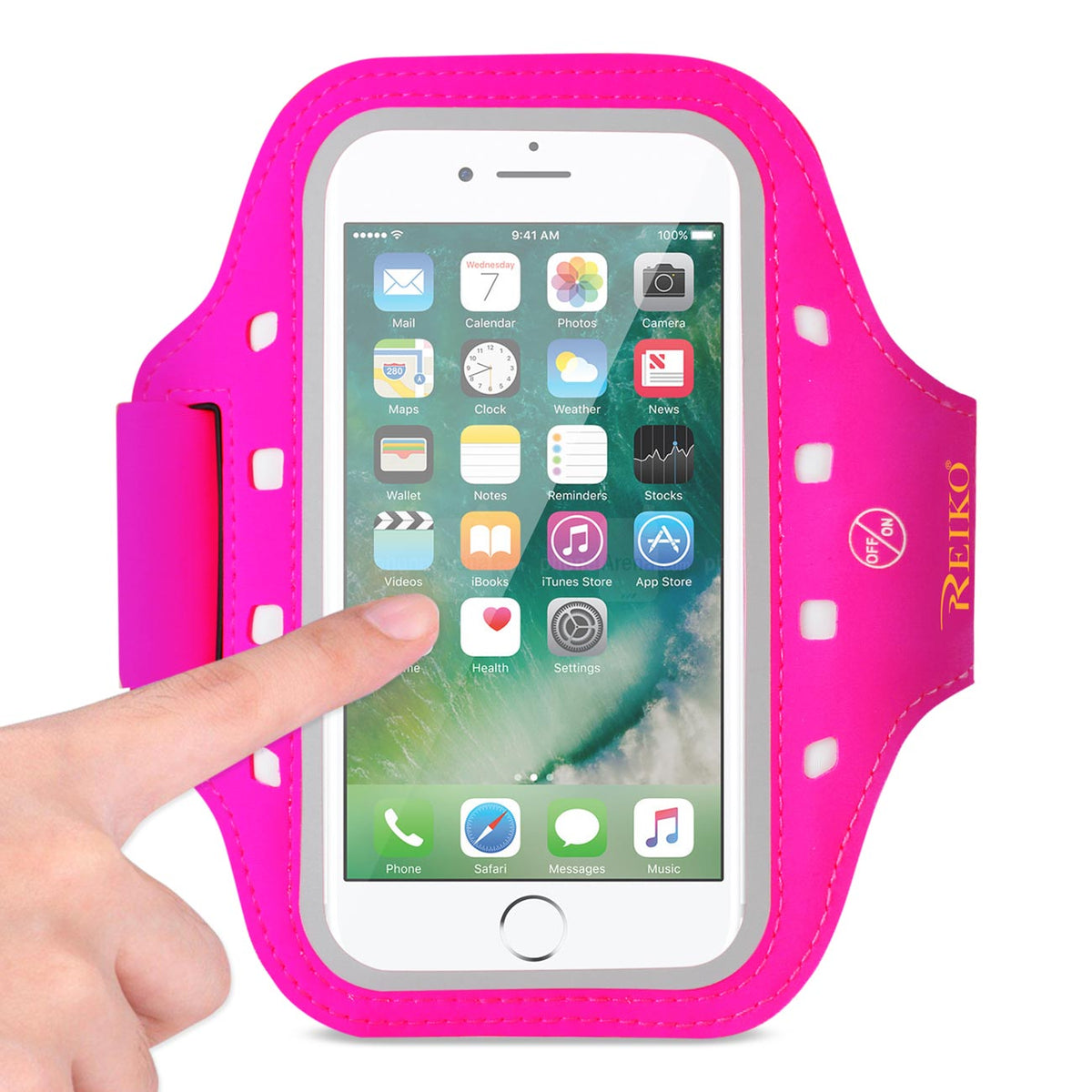 RUNNING SPORTS ARMBAND FOR 5.5 INCHES DEVICE WITH LED IN PINK (5.5x5.5 INCHES) SAB05-UNI55PK - Heavy Duty & Reliable