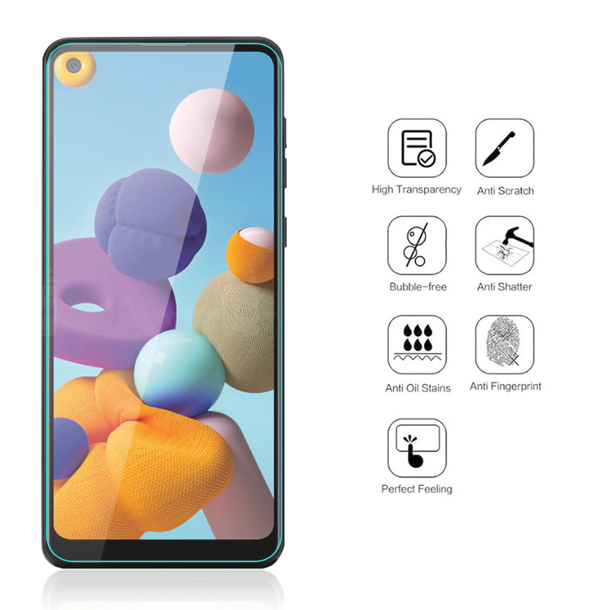 SAMSUNG GALAXY A21s 2.5D Super Durable Glass - Durable & Reliable