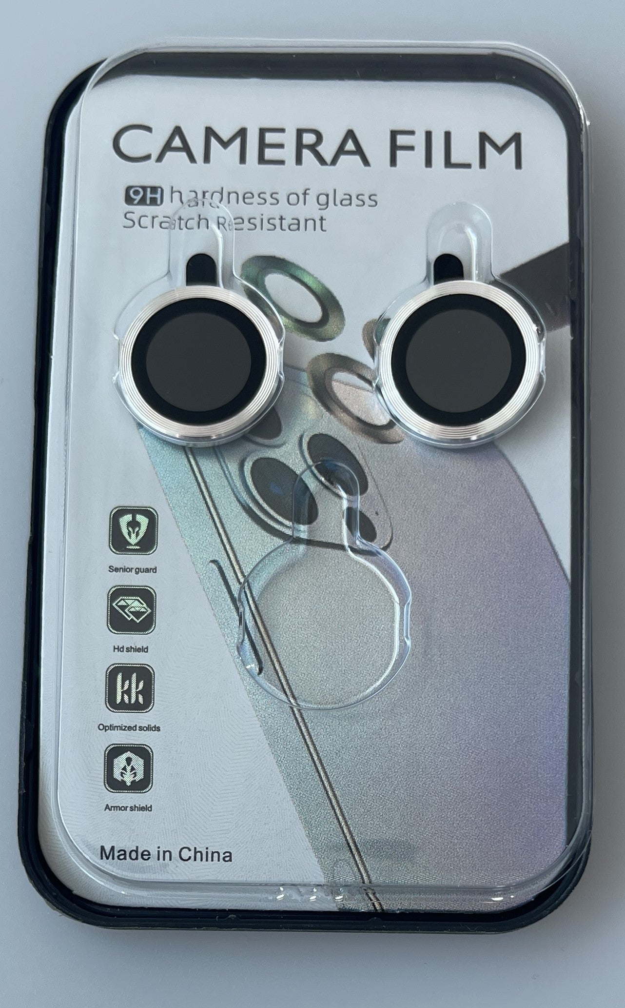 iPhone 15 Compatible SCP25B-IPH15-15PLUSSL Camera Protector for iPhone 15/15 PLUS in Silver - Crystal Clear Protection by