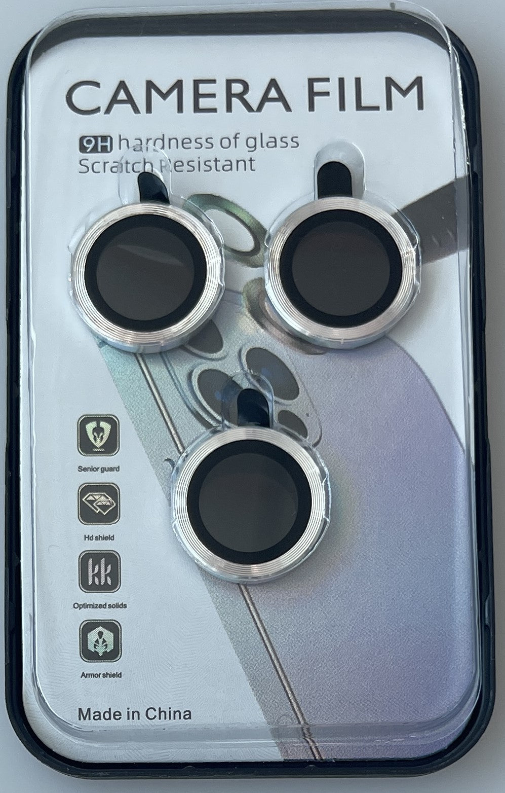 iPhone 15 Pro Compatible SCP25B-IPH15PRO-15PROMAXSL Camera Protector for iPhone 15 Pro/15 Pro Max in Silver - Crystal Clear Protection by