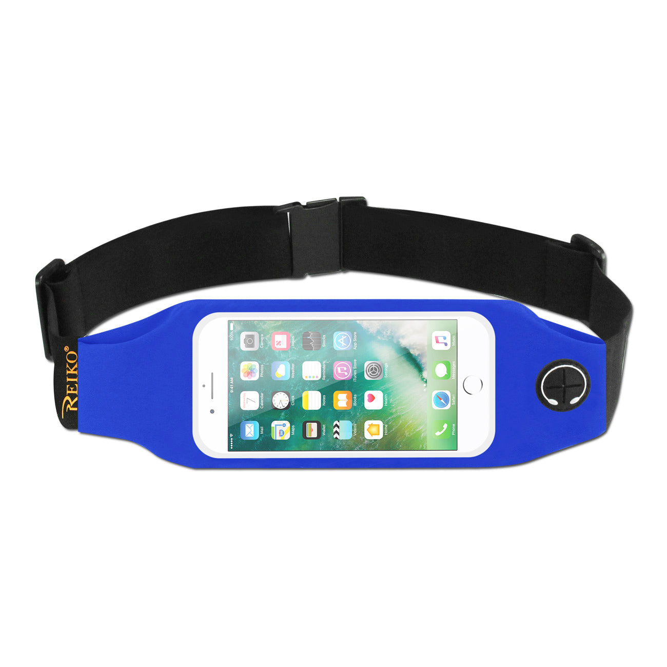 RUNNING SPORT BELT 5 INCHES DEVICE WITH TWO POCKETS AND LED IN BLUE (5x5 INCHES)(SWB05-UNI50BL) - Durable & Reliable