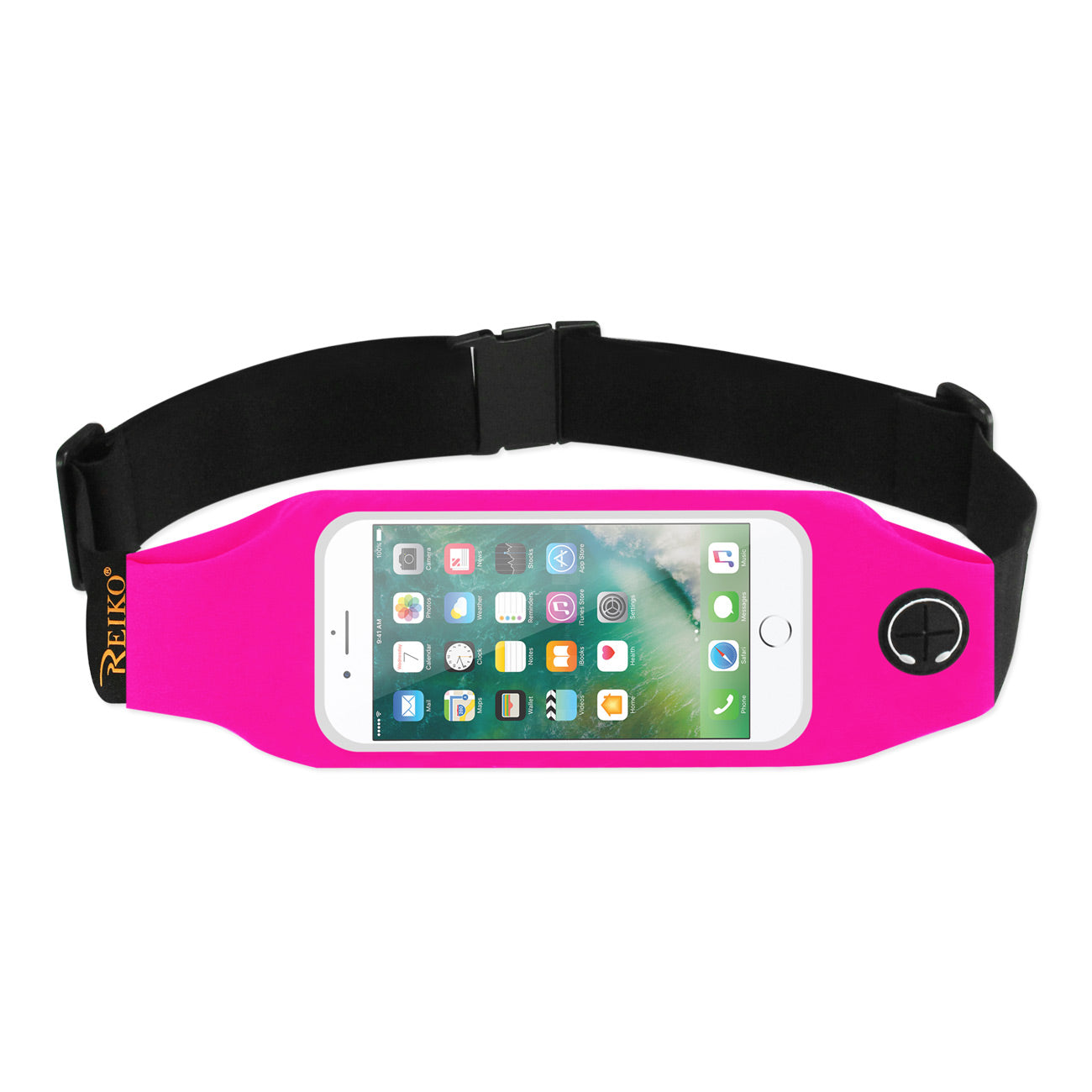 RUNNING SPORT BELT FOR 5 INCHES DEVICE WITH TWO POCKETS AND LED IN PINK (5x5 INCHES)(SWB05-UNI50PK) - Heavy Duty & Reliable