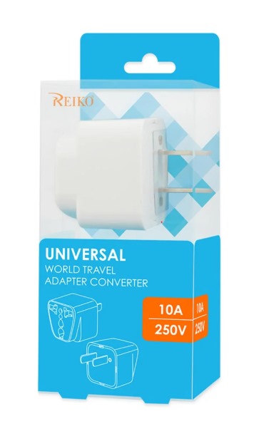 UNIVERSAL EUROPE EU / UK / AU TO US TRAVEL PLUG POWER ADAPTER CONVERTER IN WHITE (TAC-WH) - Ultra-Slim & Reliable