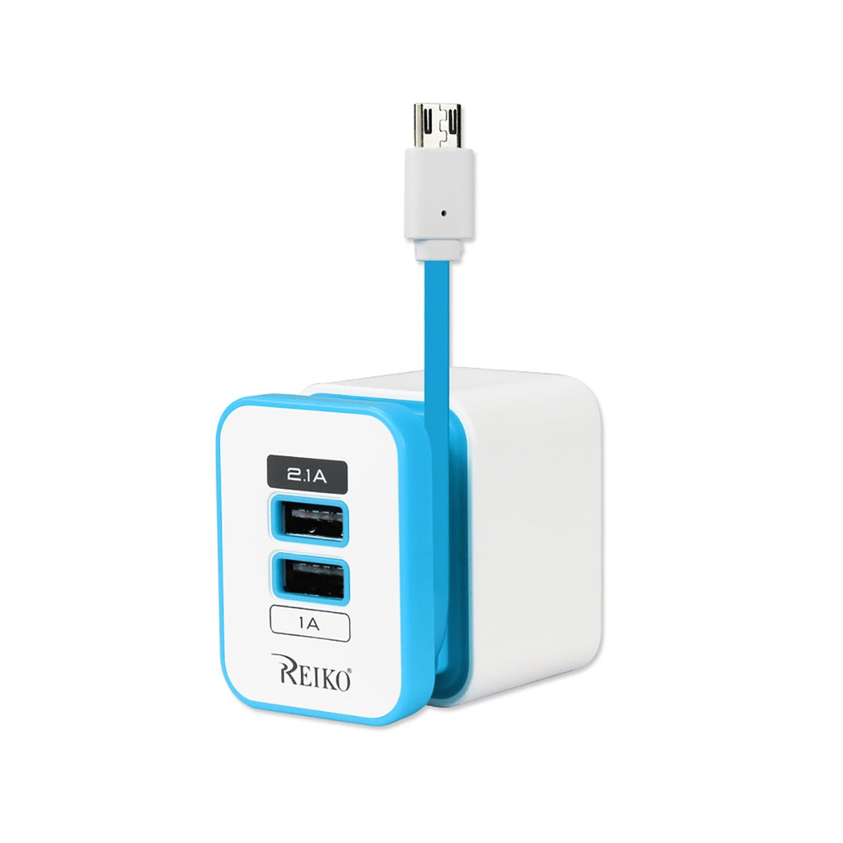 2 AMP DUAL PORT PORTABLE TRAVEL ADAPTER CHARGER IN BLUE TC210-2A5VHPK - Ultra-Slim & Reliable