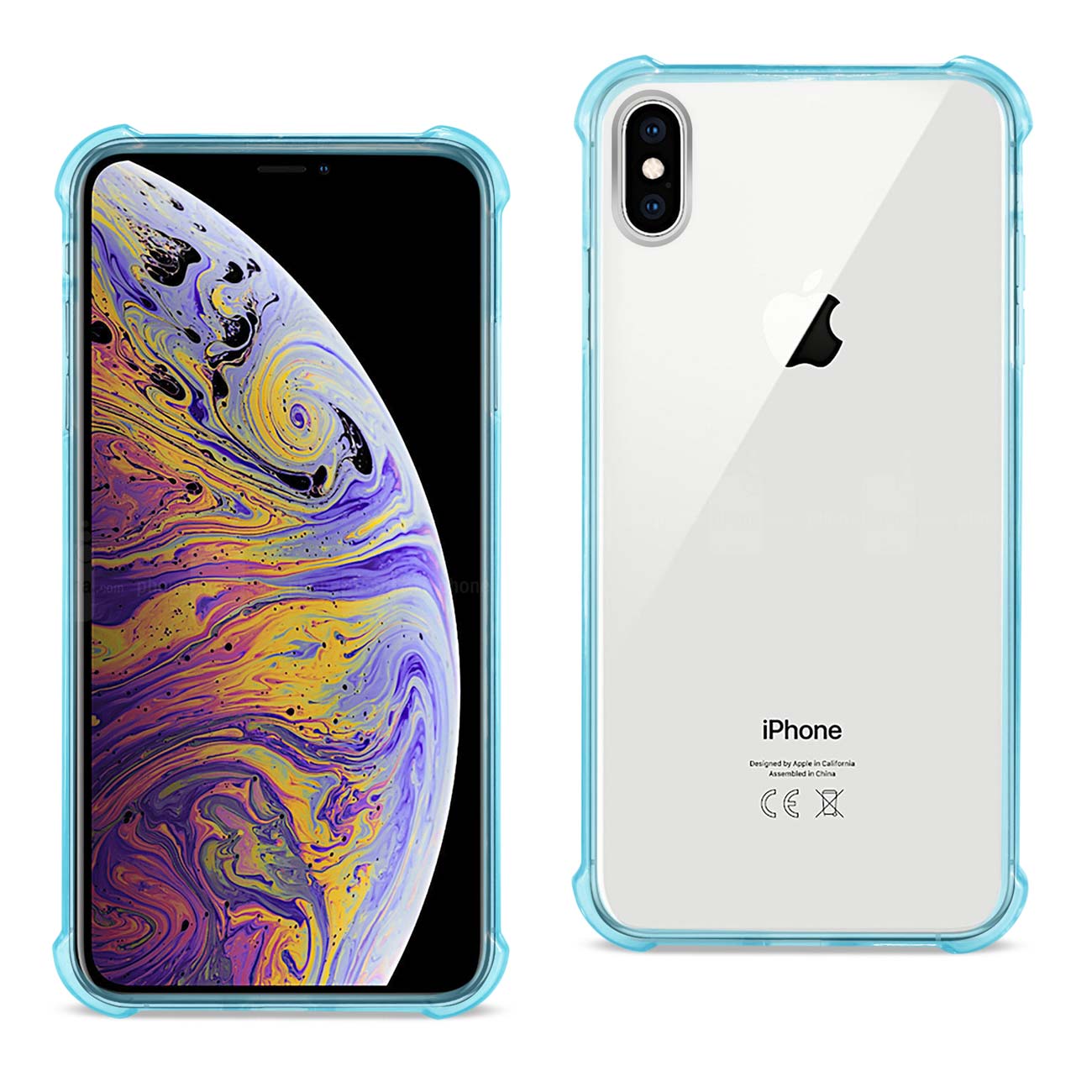 iPhone XS Max Clear Bumper Case With Air Cushion Protection In Clear Navy - Premium & Reliable