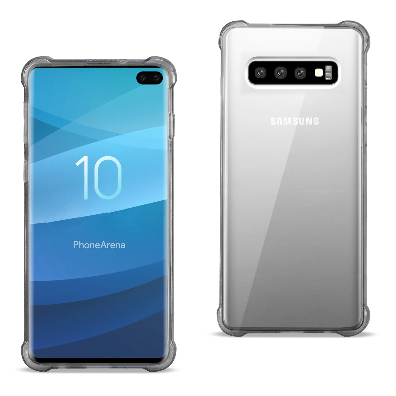 SAMSUNG GALAXY S10 Plus Clear Bumper Case With Air Cushion Protection In Clear Black - Durable & Reliable