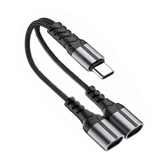 iPhone 17 Compatible USB C Splitter 1 in 2 Out HiFi Audio Adapter, Dual USB C Headphone and Charger Adapter Support PD Charging Port, Compatible with iPhone 17/16/15 Series, Galaxy S25/S24/S23 and More - Shockproof Protection by