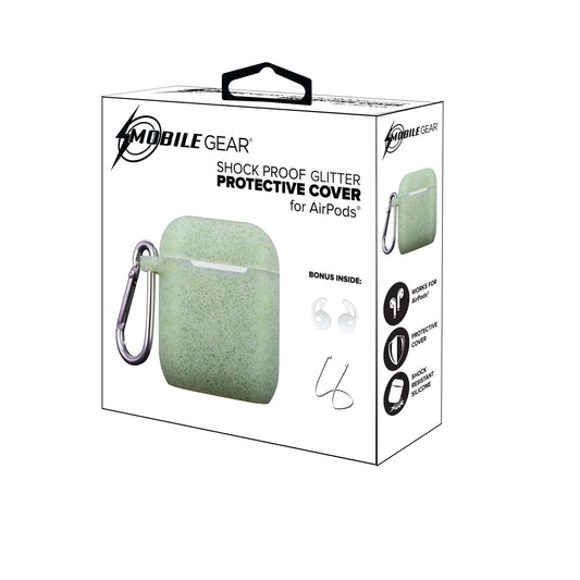 Mobile Gear Sparkling Silicone Airpods Cover Case Mint Green - Shockproof & Reliable