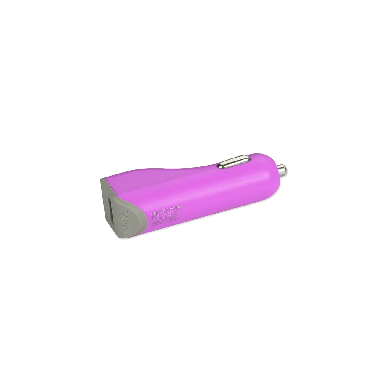 MICRO USB CAR CHARGER WITH DATA USB CABLE IN PURPLE - Ultra-Slim & Reliable