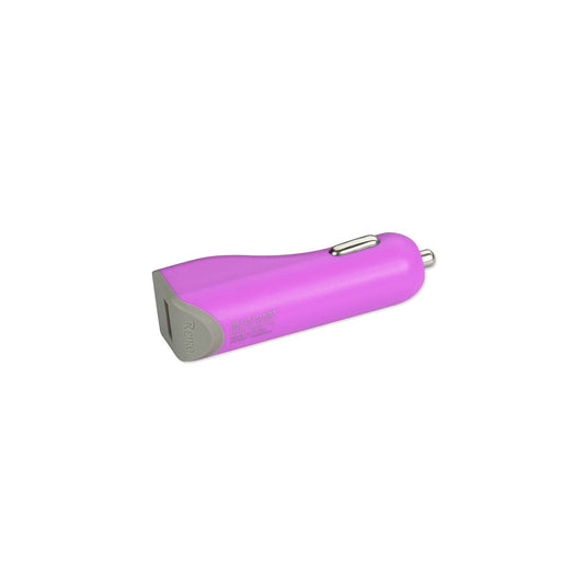 MICRO USB CAR CHARGER WITH DATA USB CABLE IN PURPLE - Ultra-Slim & Reliable